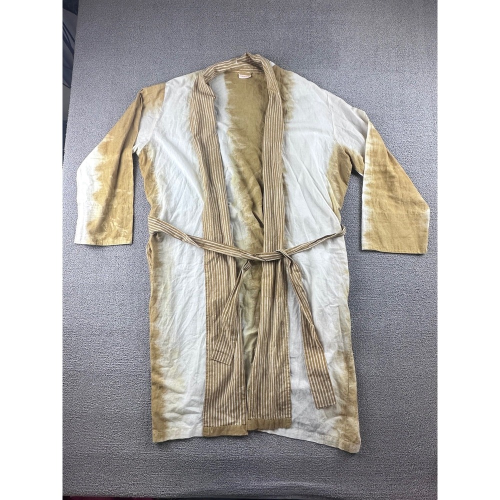 Curiosity Lab Robe Women XL Multi Color Kimono Cotton Belted Artisan Bohemian